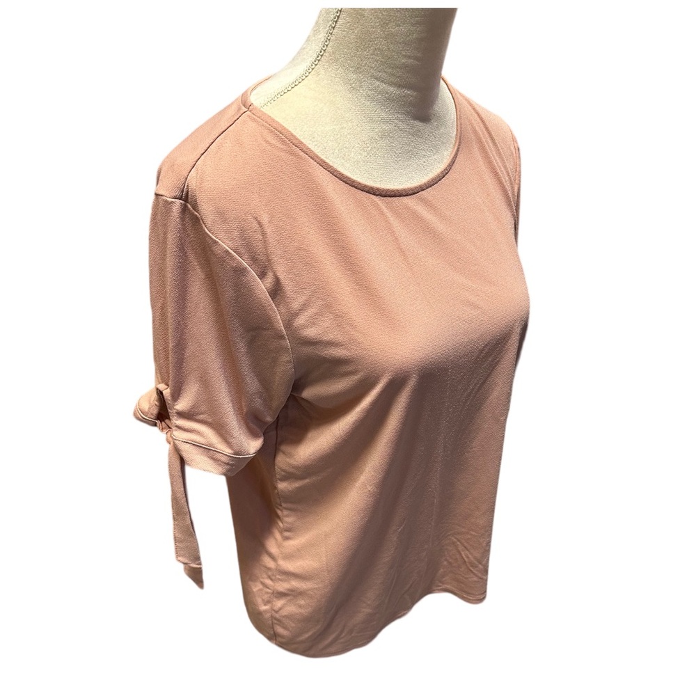 Banana Republic Soft Pink T Shirt Blouse with Tie Sleeves